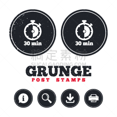 数字30,标志,定时器,分针,秒表,图标,打印机,测量工具,几何形状