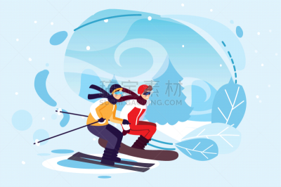 men practicing sports extreme winter
