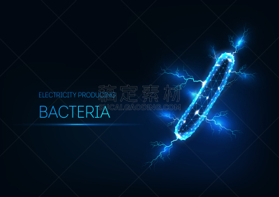 电力线,未来,细菌,蓝色背景,低的,分离着色,黑色,生物学,活力,微生物学