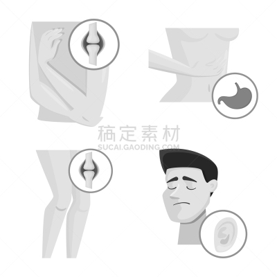身体受伤,符号,痛苦,韧带,软骨,肚子,肘,肌腱,男人,女人