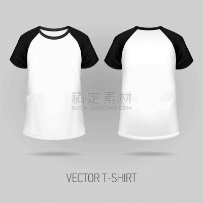raglan t-shirt with black short sleeve