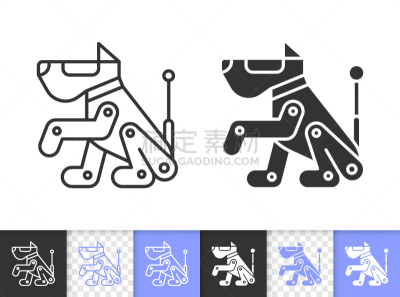 狗,自动的,黑色,线图标,可爱的,直的,技术,动物,品牌名称,小狗