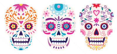 头骨,白昼,死亡节,糖,传统,华丽的,怪异,暗色,狂欢节,背景分离