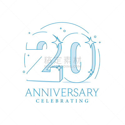 周年纪念,数字20,数字,三维图形,商务,请柬,事件,贺卡,复古风格,模板