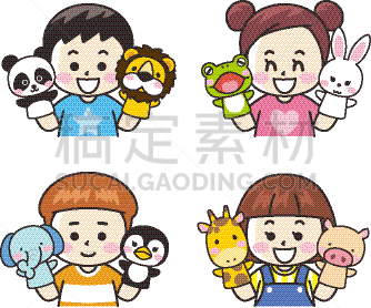 动物,儿童,木偶,可爱的,仅日本人,狮子,学龄前儿童,象,猪,生物