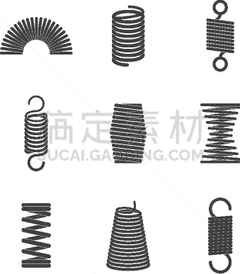 螺线,弹性,钢铁,金属,吊桥,金属丝,部分,直的,春天,弯曲