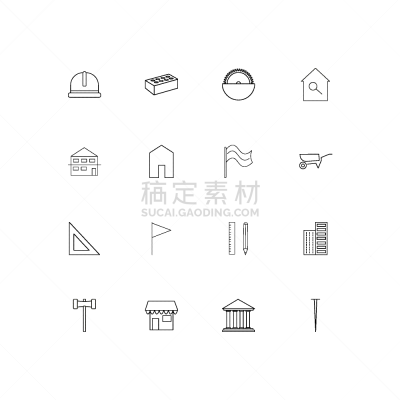 直的,建筑业,建筑体,计算机图标,独轮手推车,房屋,砖,铅笔,三角板,商店