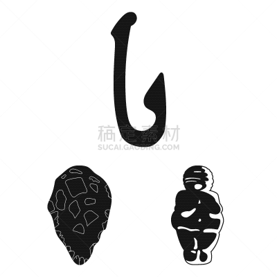 黑色,计算机图标,新生活,石器时代,分离着色,时间,人,布置,收集,分娩