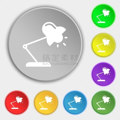 数字8,桌子,标志,图标,按键区,灯,平坦的,技术,复古