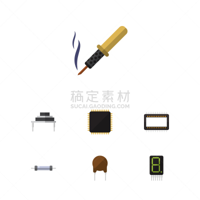 旅途,用具,计算机图标,平坦的,安培表,热,电脑芯片,半导体,计算,叛逆