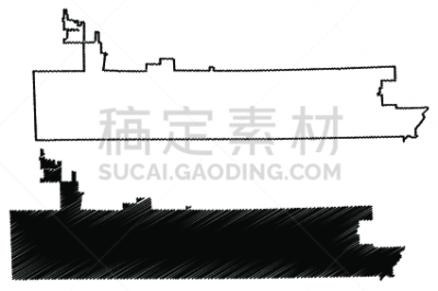 佛罗里达,彭布罗克派恩斯,街道图,边界,墨西哥湾沿岸国家,乡村风格,草图,绘画插图,城市,乱画