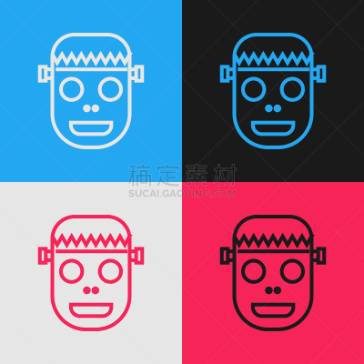 面具,分离着色,彩色图片,僵尸,计算机图标,线条,怪异,直的