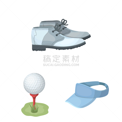 高尔夫球运动,计算机图标,漫画,分离着色,制服,洞,鞋子,图像,收集,踢