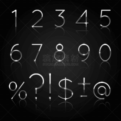 银,数字,分离着色,华丽的,闪亮的,文字,金属,布置,收集