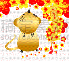 东方人,背景聚焦,鼠年,春节,传统,中间,云,樱桃,问候
