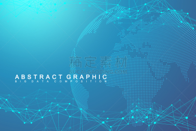 复杂性,抽象,大数据,地球形,插画,深的,数据,主机,复杂,联系