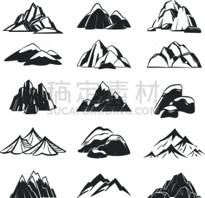 雪,标签,山脉,符号,阿尔卑斯山脉,山,矢量,抽象,徒步旅行,剪影