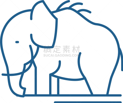 概念,线图标,平坦的,猛犸,分离着色,自然,野生动物,古生物学,图像,已灭绝生物
