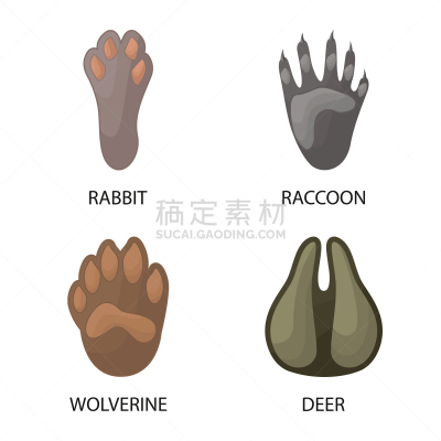 动物,图标,痕迹,脚印,脉搏图,野生动物,蹄,兔子,小路,爪