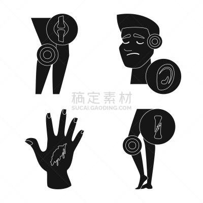 符号,分离着色,身体受伤,意外事件,损坏的,布置,生病,收集,骨折,设计
