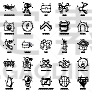 商务,线条,图标集,多样,数字25,精神振作,蜡烛,计算机,概念,联系