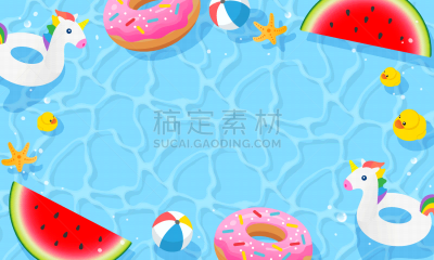 玩具,夏天,绘画插图,游泳池,矢量,背景聚焦,可爱的,请柬,事件,边框