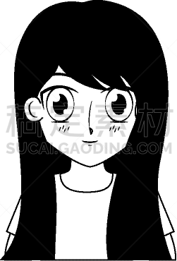 日本漫画风格,女孩,分离着色,可爱的,肖像,图像,可爱,自然美,性格,面部表情
