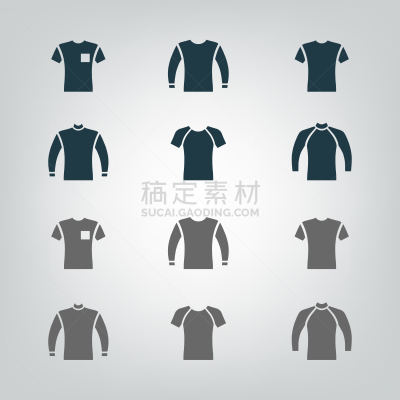 长袖衫,毛衣,图标集,男人,女人,轮廓,白色,空白的,过大的