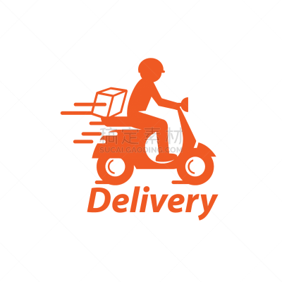 motorbike delivery man logo icon symbol template