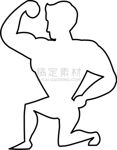 男人,白色,人,图像,躯干,力量,成年的,剪影