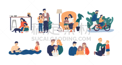 家庭,风景,爱的,幸福,女儿,父母,母亲,捆,服从,爱
