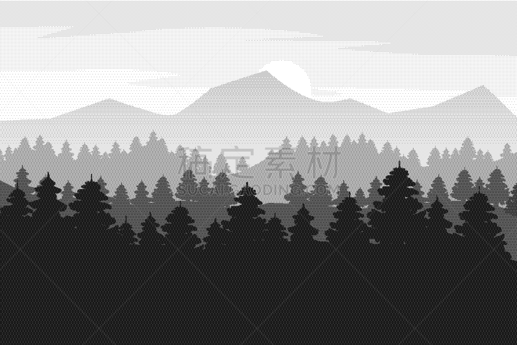 背景,森林,山,松木,公园,云杉,杉树,格林伍得,绘制,剪影