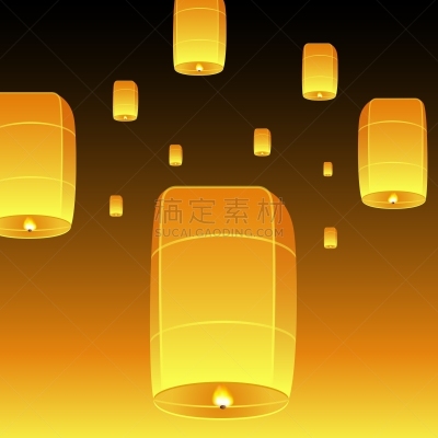 灯笼,天空,亚洲,夜晚,华丽的,蜡烛,热,事件,飞