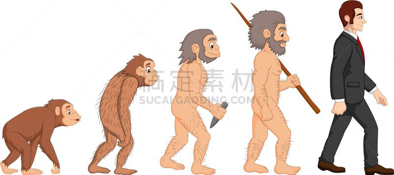 卡通,男穴居人,商务人士,男商人,人,男人,人属,白色,概念,进化