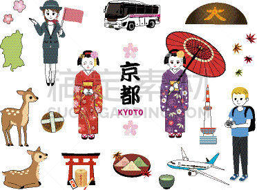 京都府,和服,日本点心,大写字母,伞,京都市,日本人,鸟居,植物,导游
