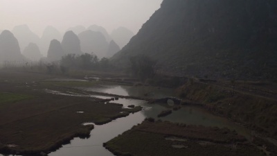 广西桂林阳朔玉龙江日出
