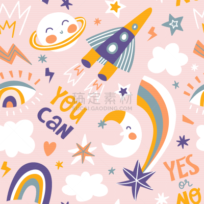 纺织品,儿童,太空,矢量,手,式样,四方连续纹样,背景,时尚,重复