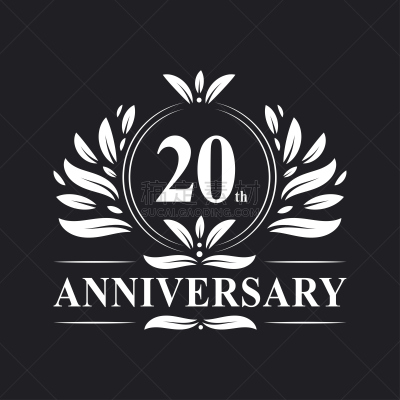 周年纪念,品牌名称,数字20,第二十周年,商务,请柬,事件,华贵,女性特质,复古风格