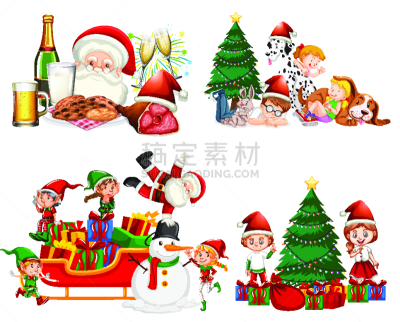 儿童,圣诞老公,可爱的,食品,狗,小的,童年,动物雪车,犬科的