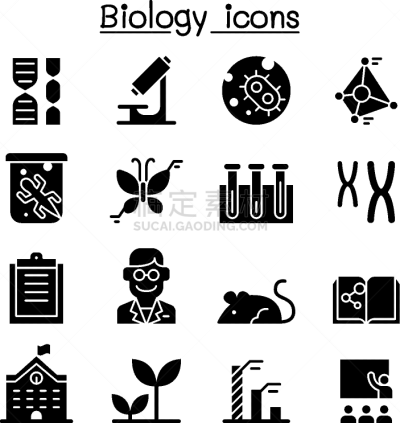 生物学,图标集,显微镜,菜单,生物化学,生物科技,动物,生物学家,品牌名称