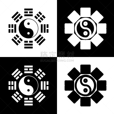 阴阳符,标志,白色,丰,哲学家,风,国际象棋,排列
