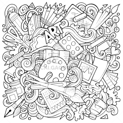 乱画,漫画,艺术课,华丽的,计划书,艺术家,灵感,铅笔,涂料