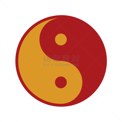 红色,阴阳符,黄金,平衡,插画,图标,装饰品,传统,庆祝