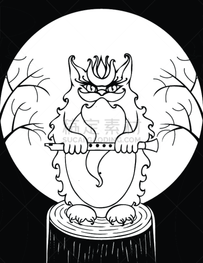 猫,矢量,黑白图片,图画书,秘密,十月,暗色,惊骇,魔鬼