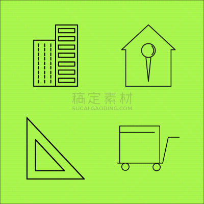 轮廓,直的,建筑业,建筑体,矢量,手摇车,三角板,图像,标志,石洞壁画