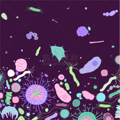 背景聚焦,多色的,生物学,微生物学,健康保健,显微镜,液泡,噬菌体,动物,装饰物