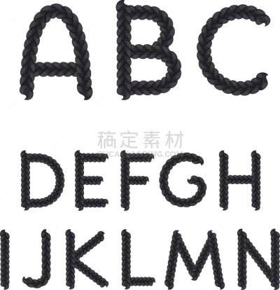 文字,字母,麻花辫,英文字母N,分离着色,白色背景,字母表次序,信函,闪亮,装饰