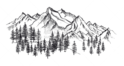 手,地形,绘画插图,山,线条,山脊,岩石,绘制,画画