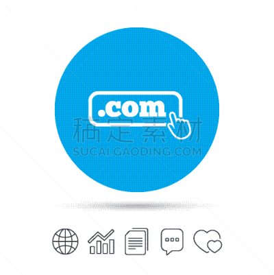 com域名,标志,图标,网上交友,平坦的,创造力,几何形状,概念,文档,演讲