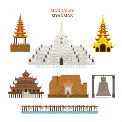 缅甸,建筑,曼德勒,建筑体,国际著名景点,亚洲,国内著名景点,传统,敏贡,欣毕梅佛塔